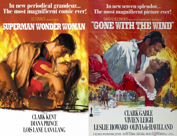 Superman-Wonder-Woman-Comic-Gone-With-The-Wind-Movie-Cover