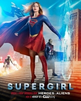 Supergirl Season 2 Crossover Poster - Heroes v Aliens