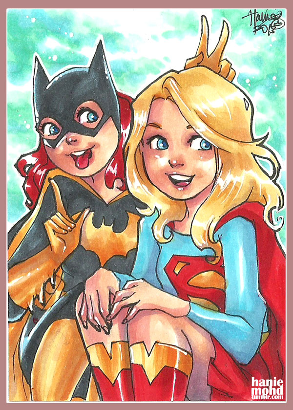 Supergirl-and-Batgirl-by-Hanie-Mohd