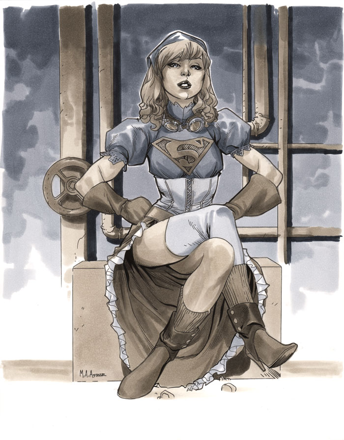 Supergirl-by-Mahmud-Asrar-Steampunk-Wizard-World-Chicago-2012-Pre-Show-Commission